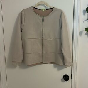 Trisha Tyler Tan Suede Full Zip Jacket PL